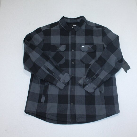 Hurley Other - Hurley Men Black and Green Flannel Jacket Long Sleeve Collared Size 2XL